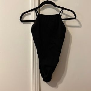 Free People High Neck Black Bodysuit Size L